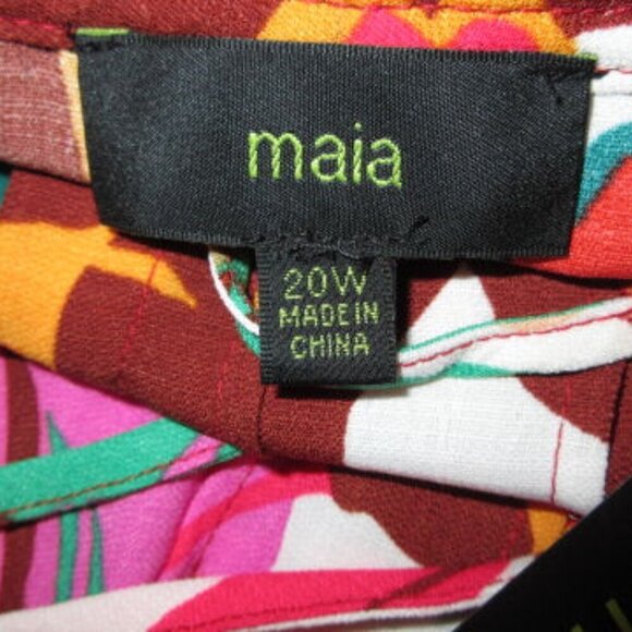 Maia FLORAL Dress Size 20W SHIFT Flutter TIERED Babydoll RUFFLE Pintuck HAWAIIAN - Picture 6 of 12